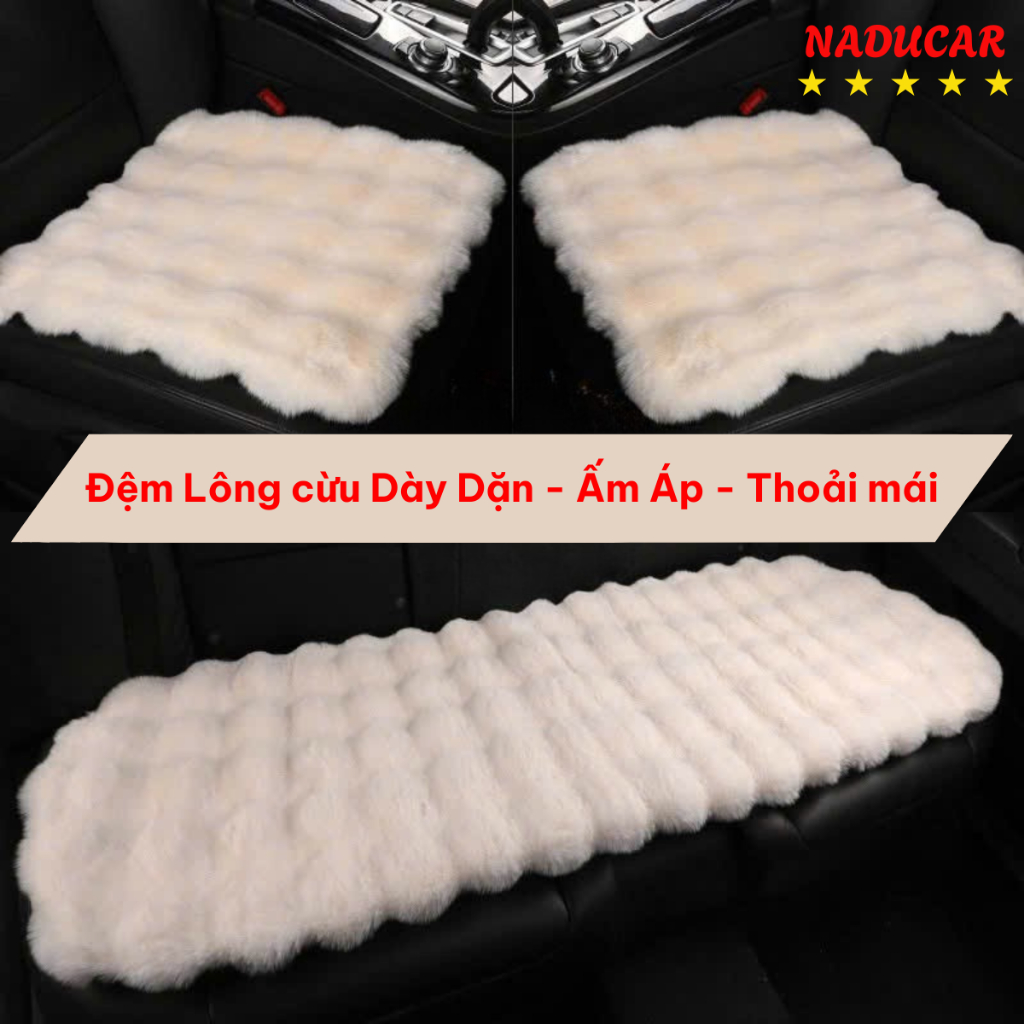 Đệm, Thảm Lông Cừu Lót Ghế Ô Tô Cao Cấp