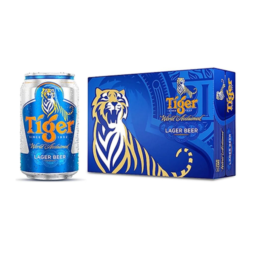 Thùng bia Tiger xanh nâu 24 Lon 330ml