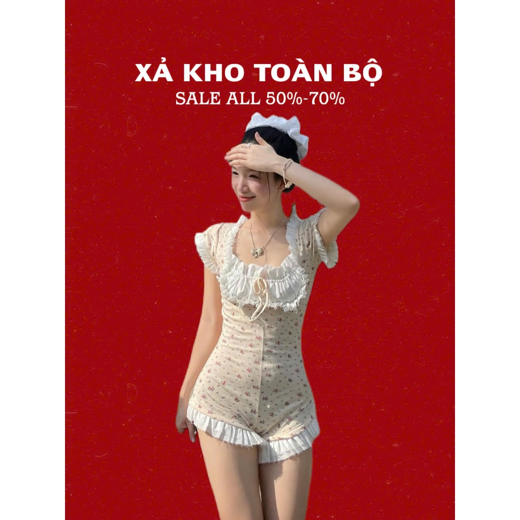 NONEAH - Doja Bodysuit Cổ Vuông Hoạ Tiết Hoa Nhí Dễ Thương