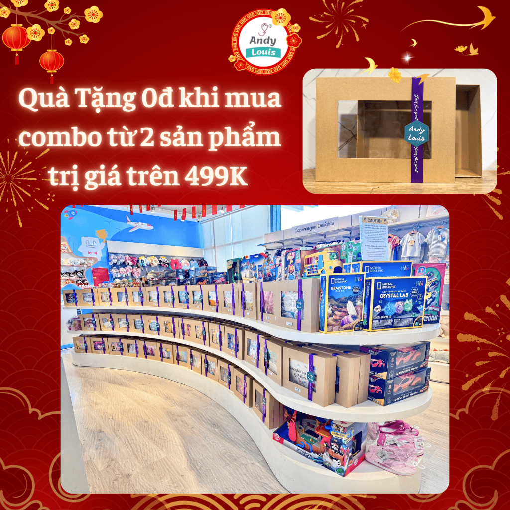 Hộp Quà Tặng Giấy Carton Có Kính Andy Louis