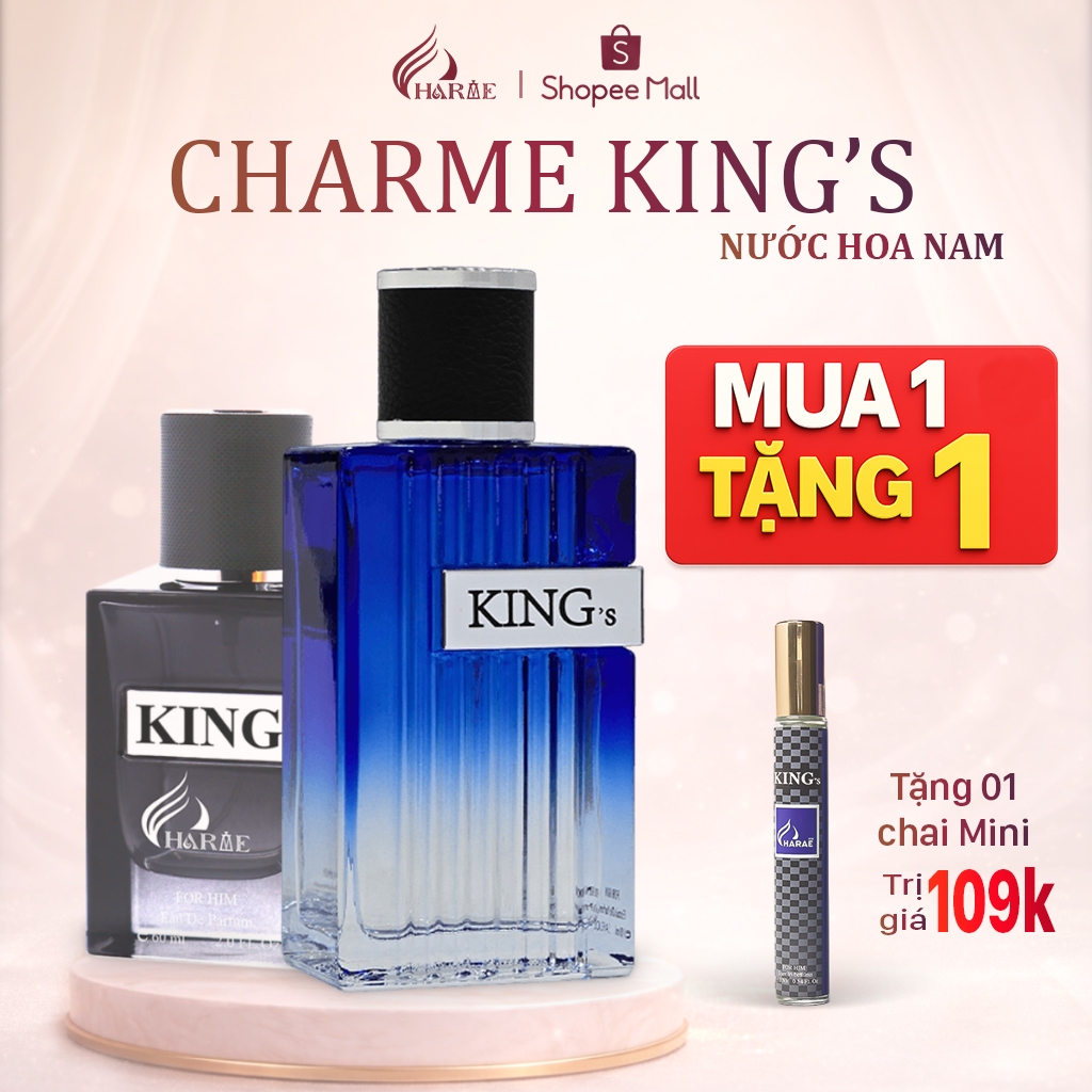 Nước Hoa Nam Cao Cấp Charme King’s 100ml Chính Hãng – Hương Gỗ Ngọt,  Thơm Lâu