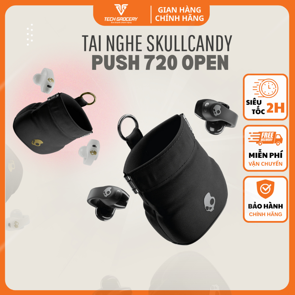 Tai nghe Bluetooth Skullcandy Push 720 Open Ear - Pin trâu chống nước IPX4 - Bảo hành chính hãng
