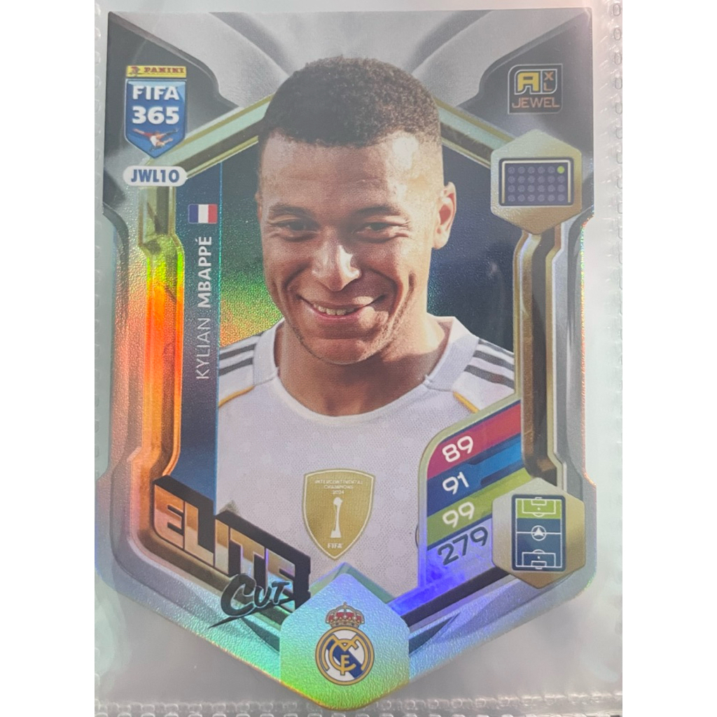 Thẻ Panini FIFA 365 2025 Elite Cut Jewel JWL10 – Kylian Mbappé- Vini JR Real Madrid, Pedri Barca,...