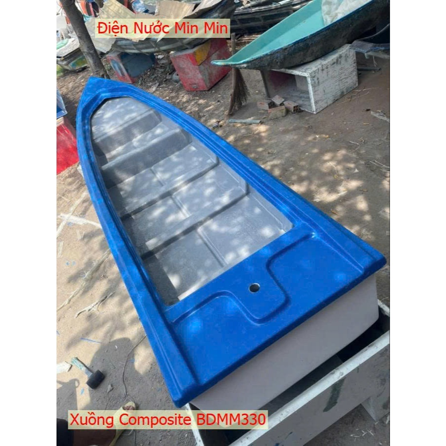 Xuồng composite dã ngoại và câu cá nhựa composite BDMM330, 4 người lớn, 1 Trẻ em - dài 3m3 - Điện Nư