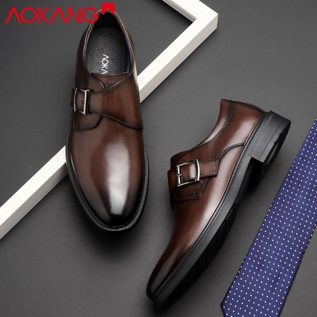 [Đặt trước] Giày tây nam Aokang chính hãng da bò thật dáng sang trọng