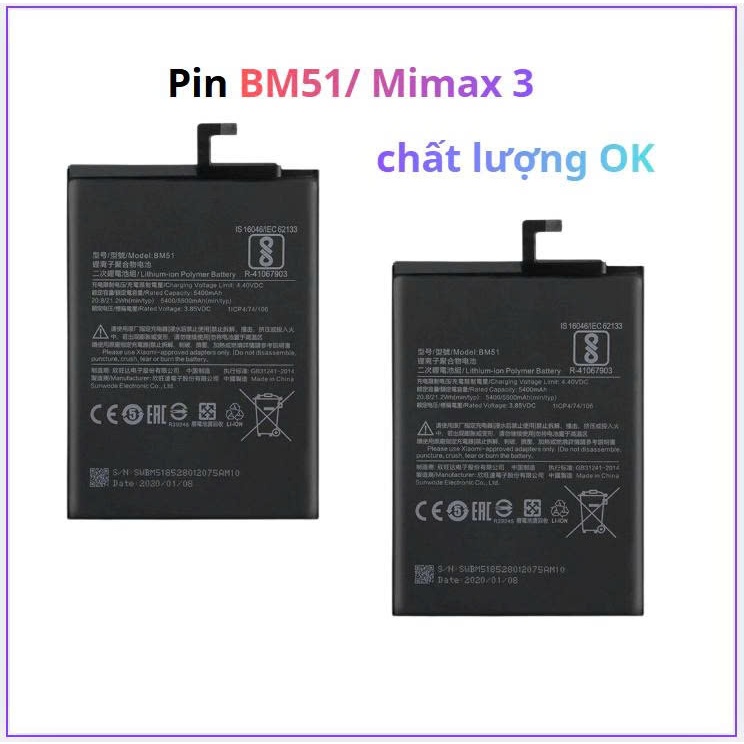 Pin MiMax 3 / BM51 XM,chất lượng
