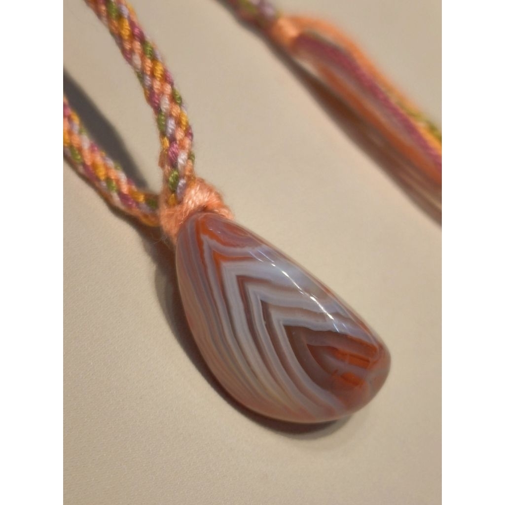 Sgn 260104 Dây chuyền handmade thắt dây mặt đá thiên nhiên Saigonista