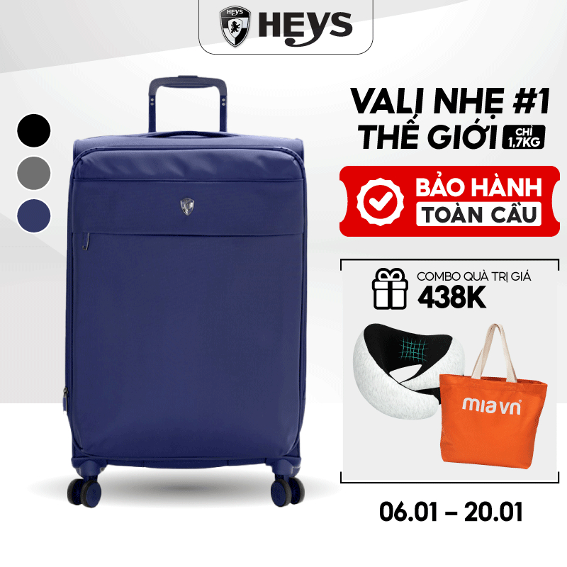 [VALI NHẸ #1 THẾ GIỚI] Vali Vải Du Lịch Heys Xero Elite 2.0 - Chuyên Đi Quốc Tế, Bảo Hành Toàn Cầu