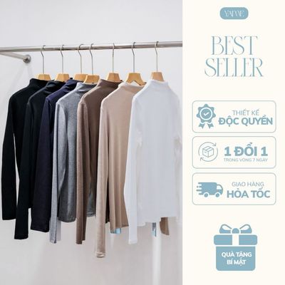 Áo Giữ Nhiệt Nữ Nhiều Màu YAME Freesize Dài Tay Cổ Leo Dày Dặn Tự Sinh Nhiệt Thoáng Khí YA824