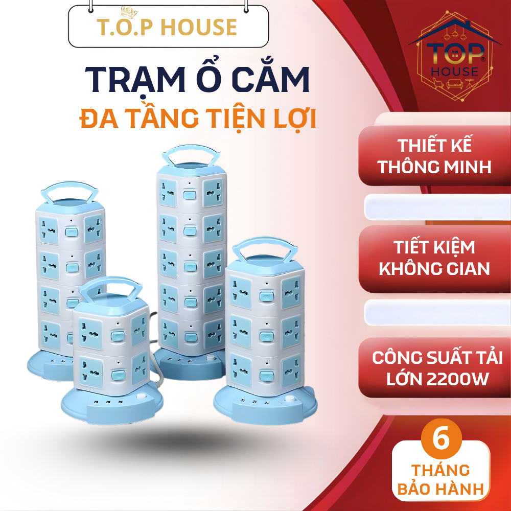 Ổ Cắm Điện Đa Năng 2 Tầng - 3 Tầng - 4 Tầng, 5 Tầng, Có Cổng Sạc USB, Ổ Nối, Ổ Nối Dài, Ổ Chia Điện,
