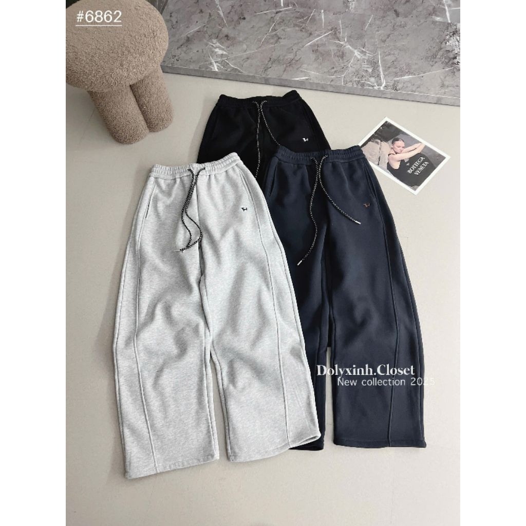 Quần nỉ lót lông ống thụng 6862