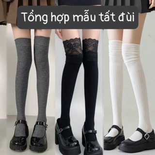 Tất gối , tất đùi cao cổ chất liệu gân tăm dày dặn ( Nhiều mẫu)