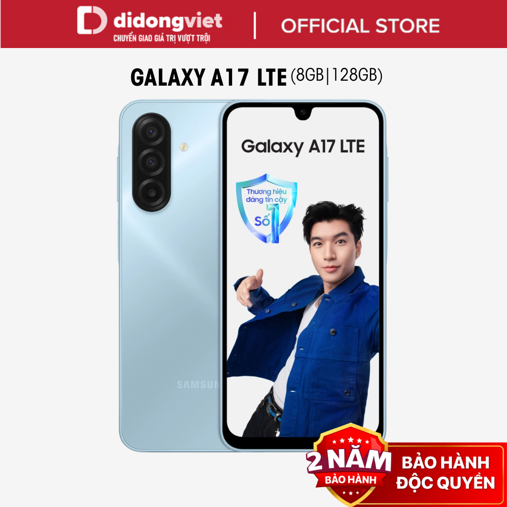 Điện thoại Samsung Galaxy A17 LTE 8GB | 128GB, Màn hình 6,7" 90Hz - MediaTek Helio G99 - 5000mAh, Bả