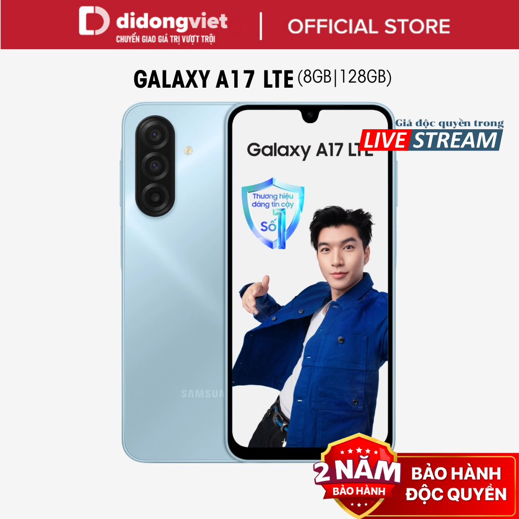 (KOL) Điện thoại Samsung Galaxy A17 LTE 8GB | 128GB, Màn hình 6,7" 90Hz - MediaTek Helio G99 - 5000m