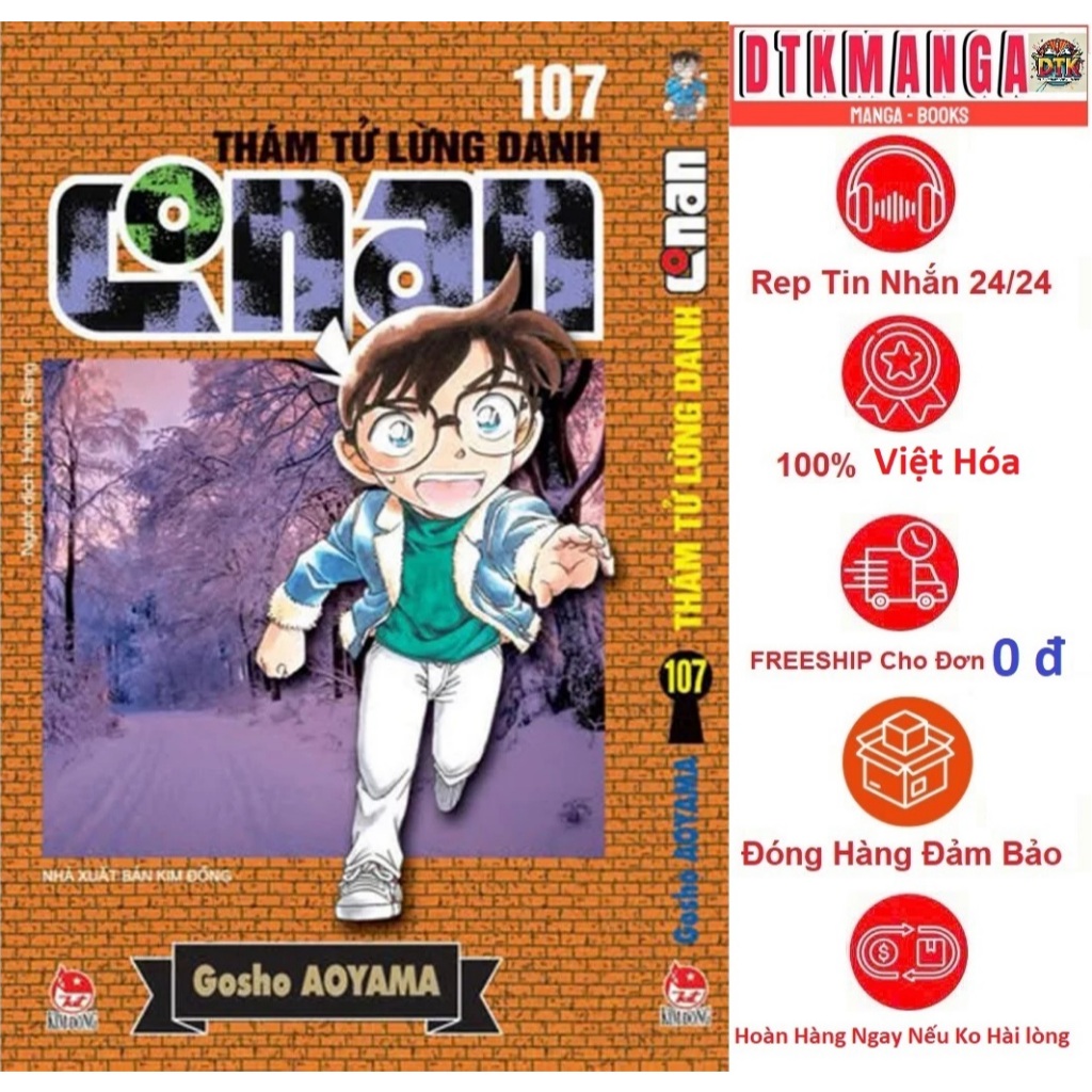 Truyện Tranh - Thám Tử Lừng Danh Conan - Tập 107 106 101 102 103 104 105 kèm quà cũa tập 100