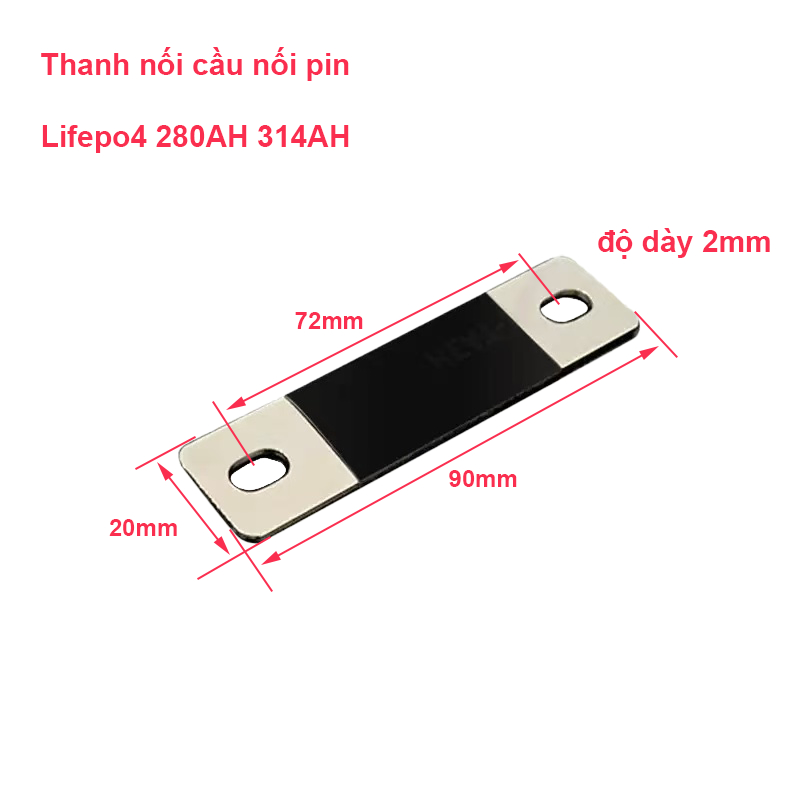 Cầu Đấu Pin Lithium Bằng Đồng Mạ Niken Tâm Lỗ 72mm  pin 280ah 314ah