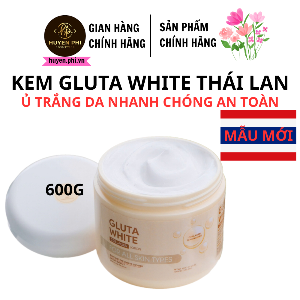Kem Ủ Trắng Da GLUTA WHITE Làm Trắng Da Body Và Da Mặt Hũ 600gr Hàng Nhập khẩu CHÍNH HÃNG THÁI LAN