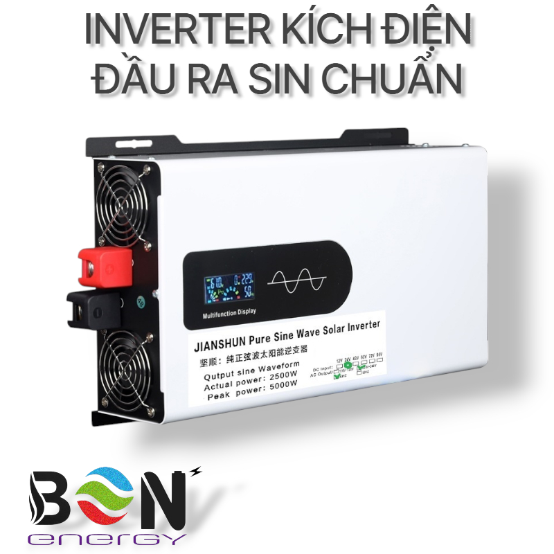 BỘ CHUYỂN ĐỔI DC 24V LÊN AC 220V 50HZ 5000W HIỆU SUẤT CAO SIN CHUẨN JIASHUN