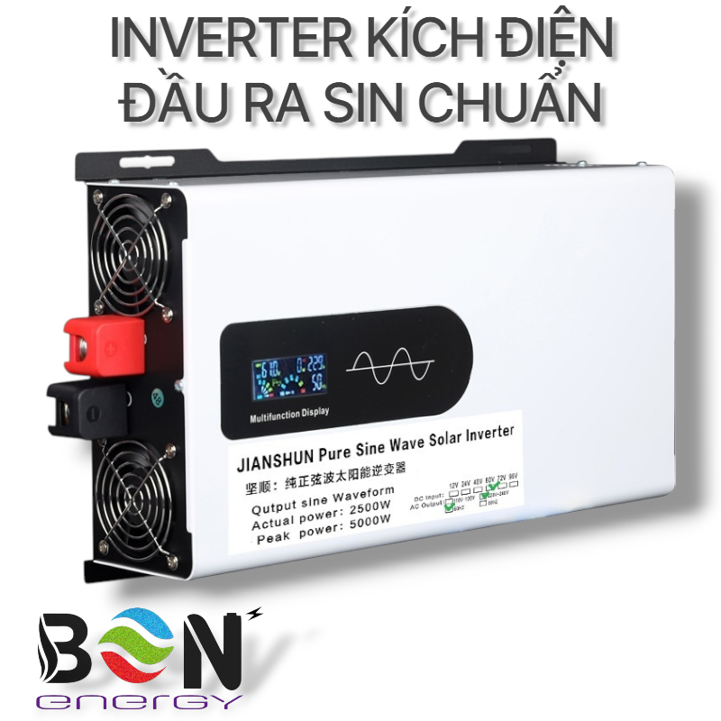 BỘ CHUYỂN ĐỔI DC 60V LÊN AC 220V 50HZ 5000W HIỆU SUẤT CAO SIN CHUẨN JIASHUN