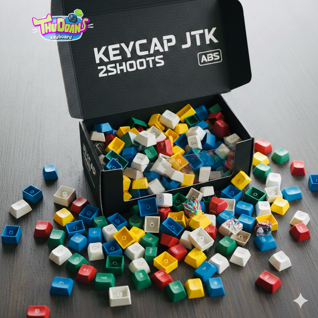 COMBO 100 Nút Keycap JTK Ngẫu Nhiên - Keycap ABS 2shoots JTK - Grab bag Ngẫu Nhiên - Keycap XỊN