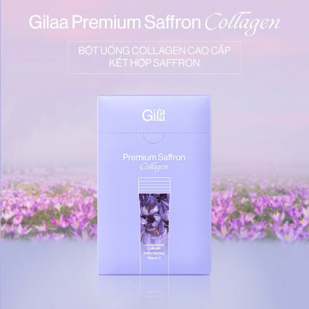 Bột Uống Collagen Cao Cấp Kết Hợp Saffron - Gilaa Premium Saffron Collagen (60x2g)