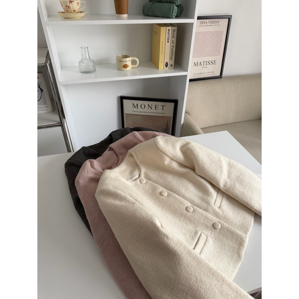 Áo Tweed xù cúc bọc túi hến JH Studio (7713) - MIDISTORE