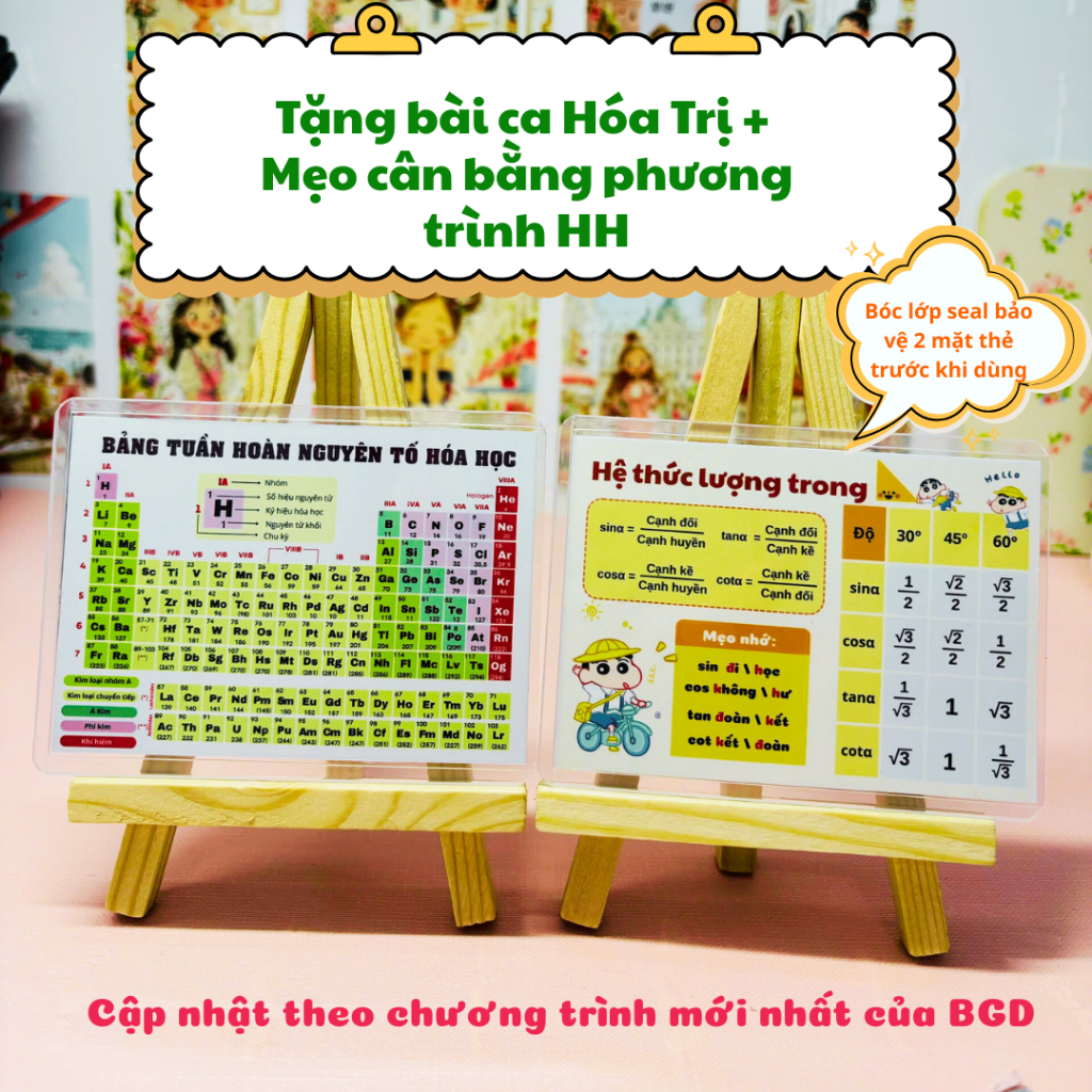 Combo Móc Khóa Hóa Học & Toán Học - Bảng Tuần Hoàn Nguyên Tố Hóa Học & Hệ Thức Luồng Trong - Chất Li