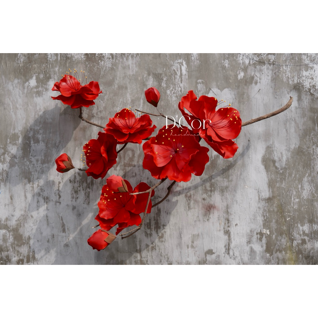 [D'Cor] set cành đào khổng lồ 6 bông và 10 bông
