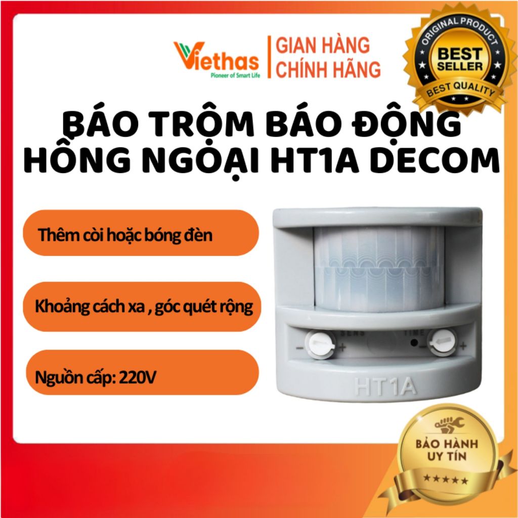 [Chính Hãng] Báo Trộm Báo Động Hồng Ngoại Ht1A Decom - Bảo Hành 12 Tháng 1 Đổi 1