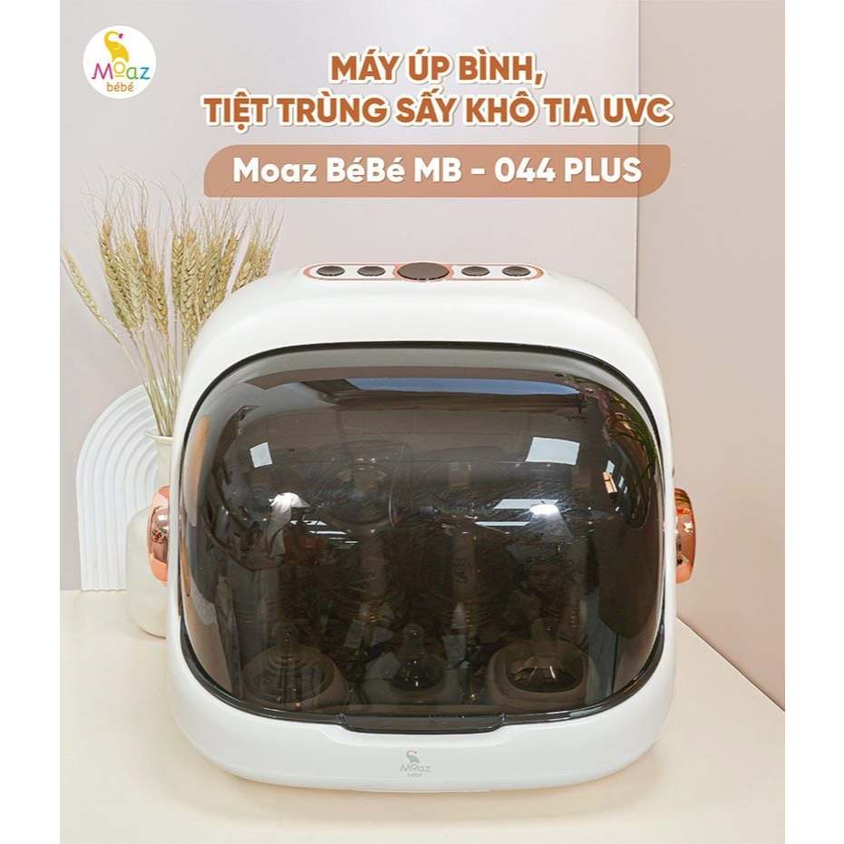 Máy Tiệt Trùng Sấy Khô và Úp Bình Sữa moaz bébé MB-044 PLUS - 1.6kg, Nhựa PP