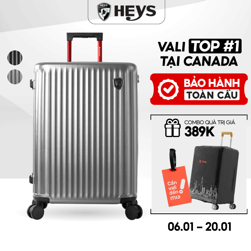 [DEAL SỐC] Vali Công Nghệ Heys SMART - size 20/24/28, Nhựa PC Cao Cấp, Mở Khoá TSA Bluetooth, Cảnh B