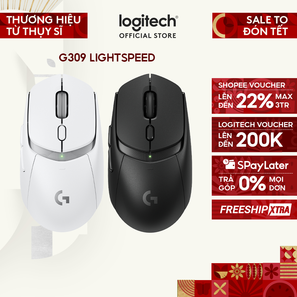 Chuột gaming không dây Logitech G309 LIGHTSPEED - Switch LIGHTFORCE, HERO 25K, Pin hơn 300h