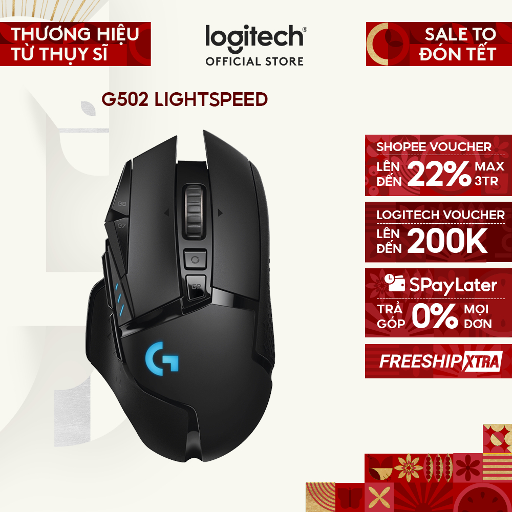 Chuột gaming không dây Logitech G502 LIGHTSPEED - RGB, 11 nút lập trình
