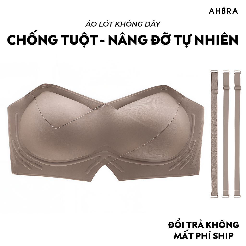 Áo Ngực Không Dây Chống Tụt Dáng Quây Mặc Áo Trễ Vai AHBRA FS01