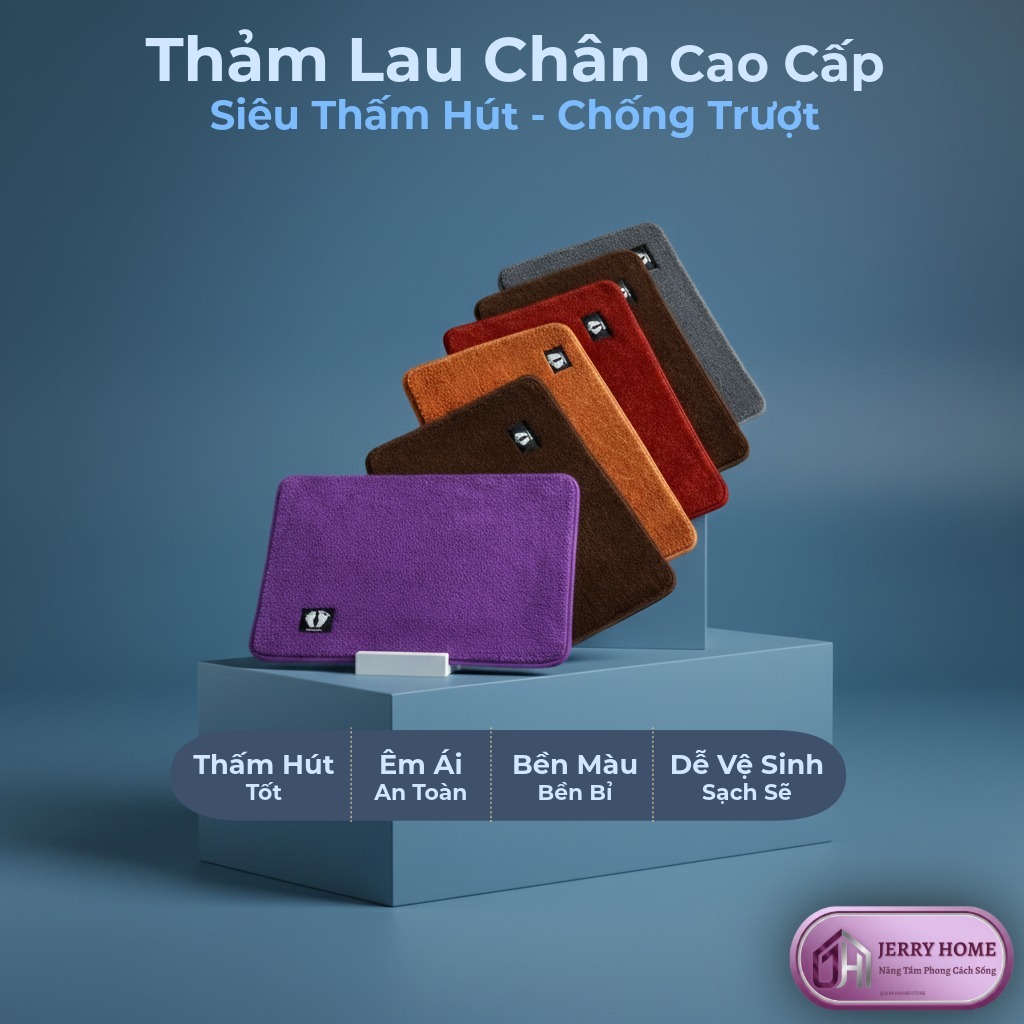 Thảm Lau Chân Chống Thấm – Thảm Chùi Chân Tiện Lợi, An Toàn Cho Gia Đình Jerry Home