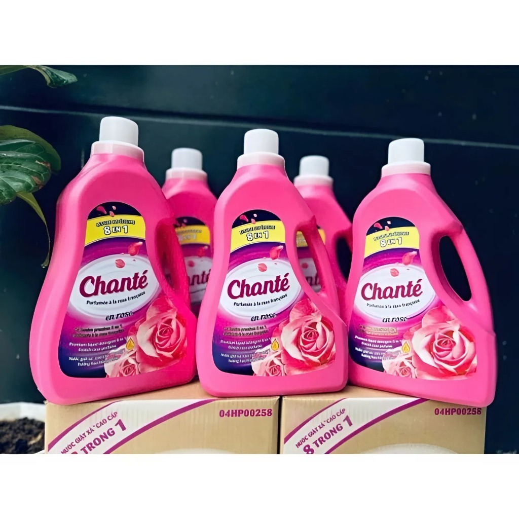 NƯƠC GIẶT XẢ CHANTE CAO CẤP 8 TRONG 1 HƯƠNG HOA HỒNG PHÁP 3.1Kg -  CAN
