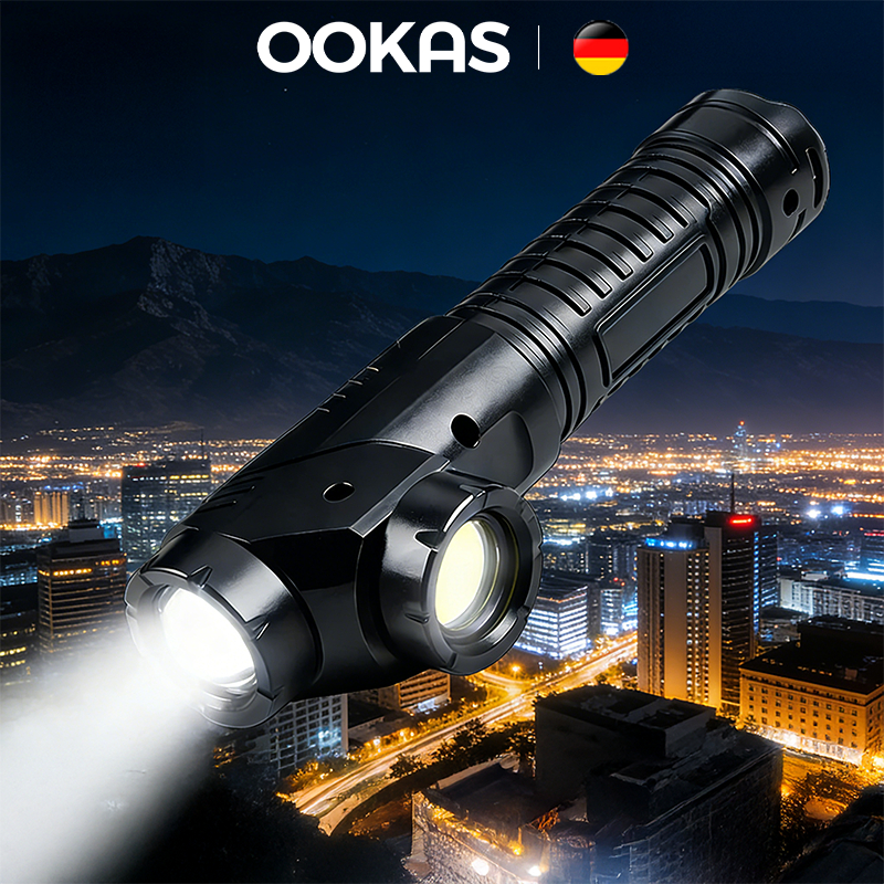 OOKAS Đèn pin cầm tay siêu sáng , Chip nhập khẩu, chống nước
