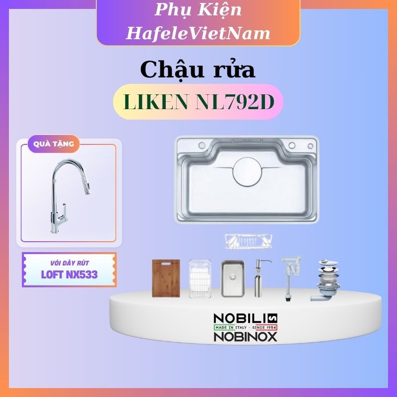 Chậu rửa bát 1 hố Nobinox LIKEN NL792D – Thiết kế tối giản, tối ưu không gian bếp