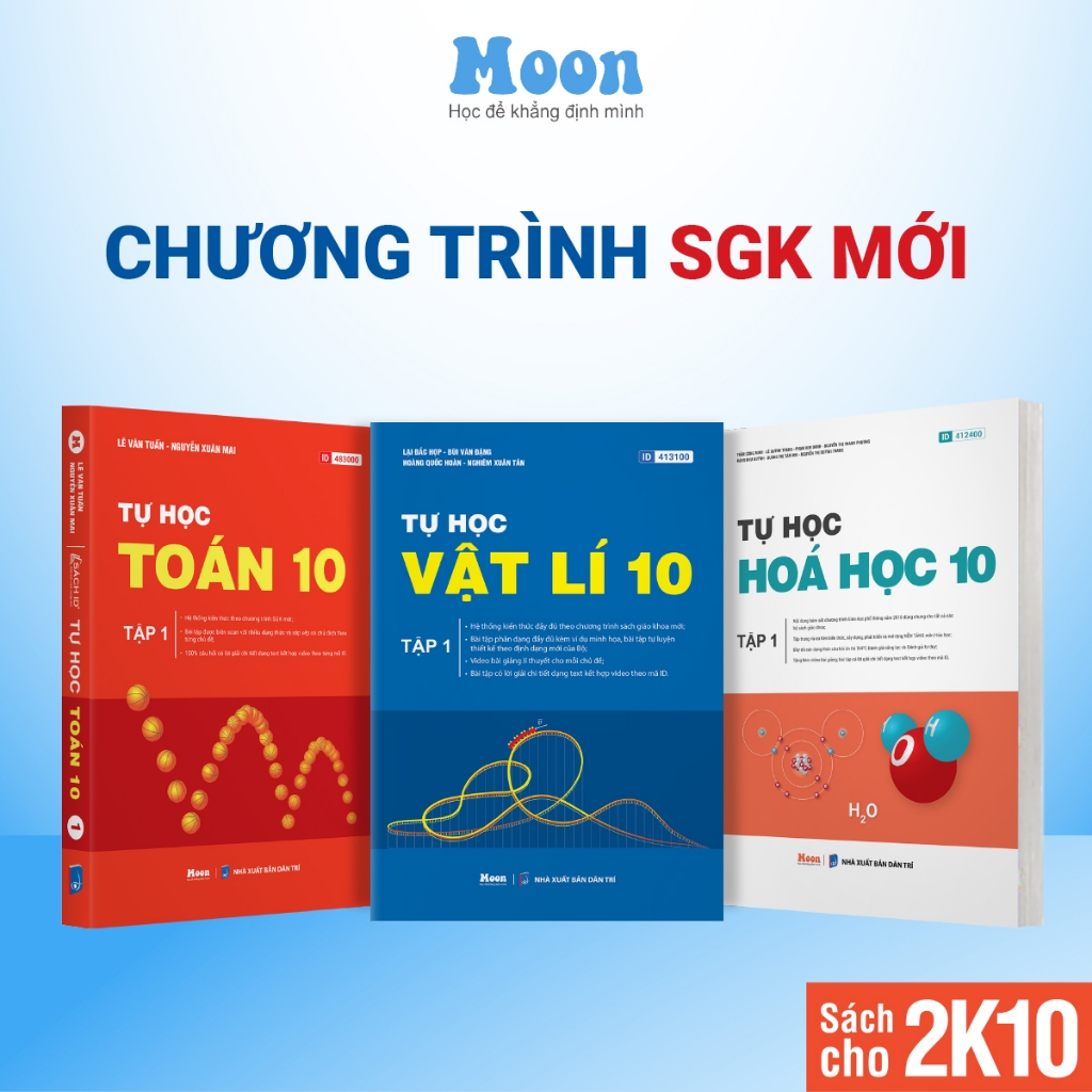 Sách Toán Lý Hoá lớp 10 tập 1 chương trình mới học kì 1 bản mới nhất  moonbook