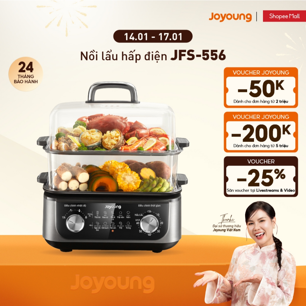 Nồi lẩu hấp đa năng 16L 1600W Joyoung JFS-556