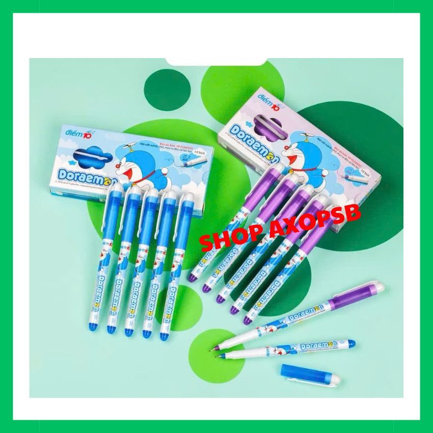 1 Hộp Bút Lông Kim FL04/DO, mực tím/ Xanh, ngòi 0.3mm, Mực Viết Êm...; AXOPSB