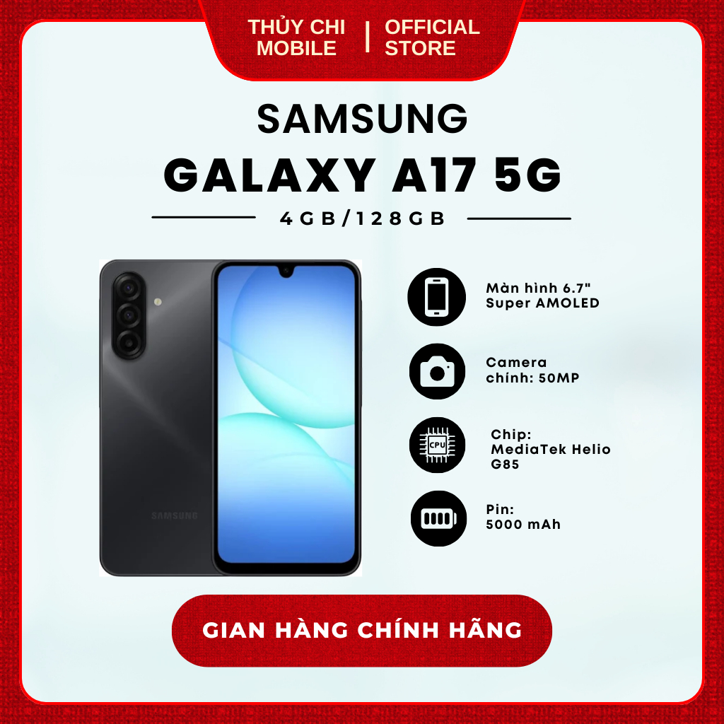 Điện thoại Samsung Galaxy A17 5G 4GB/128GB - Hàng Chính Hãng