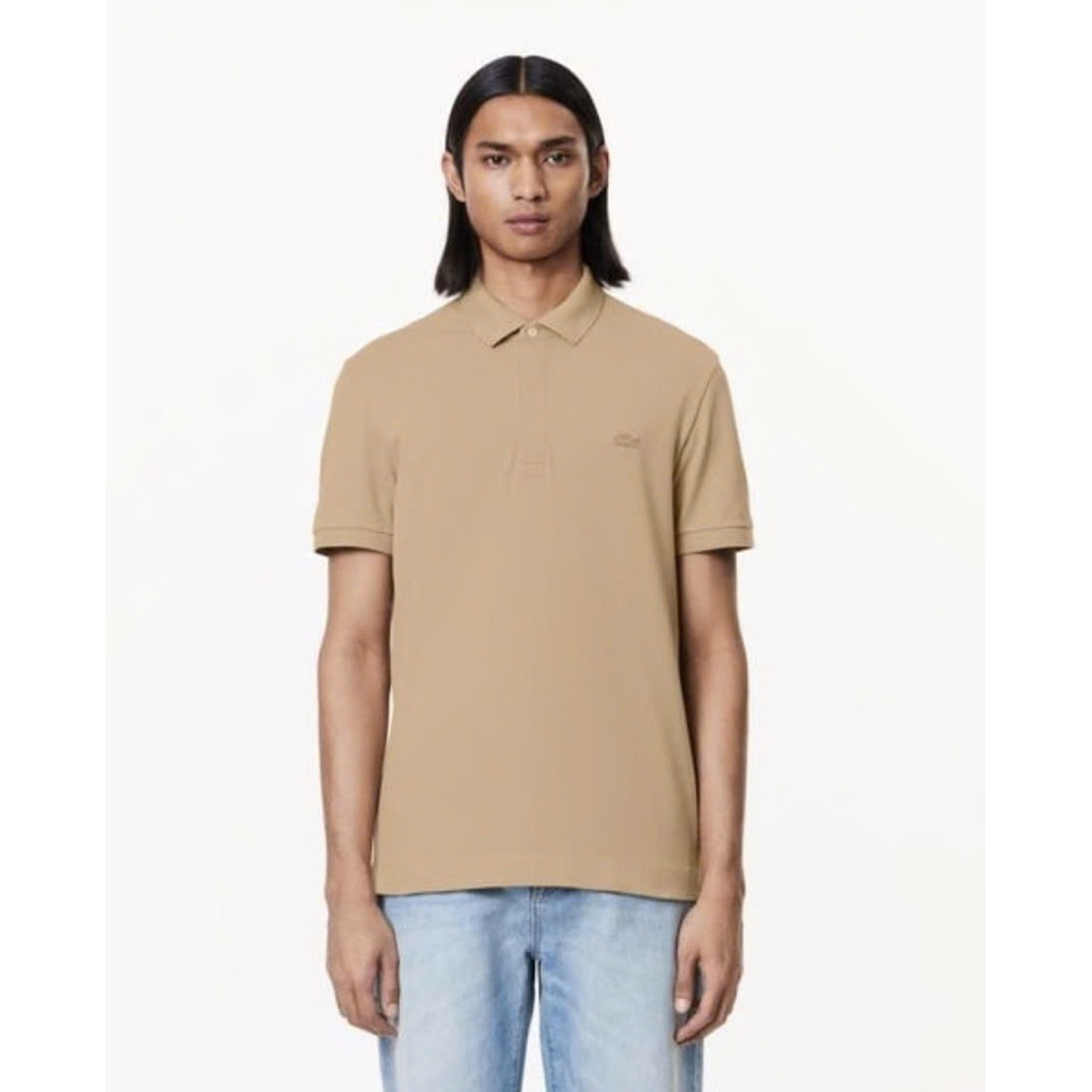 [𝐏𝐇𝟓𝟓𝟐𝟐] Áo Polo Nam Paris - 𝐋.𝐀.𝐂.𝐎.𝐒.𝐓.𝐄 - Form: Regular Fit - Màu: Beige - Chất liệu: Cotton Elas