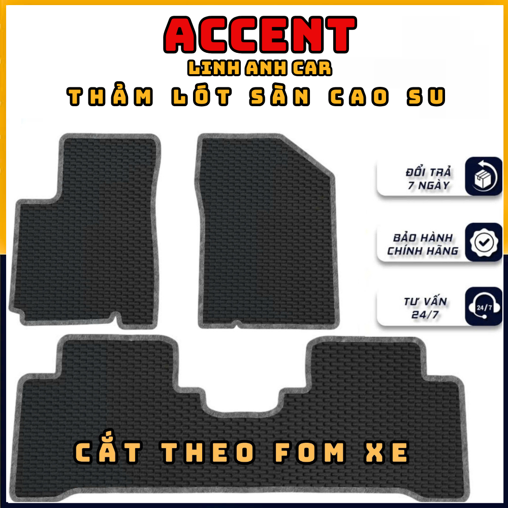 [ HUYNDAI ACCENT ] Thảm Sàn, Thảm Lót Sàn Cao Su Cắt Chuẩn Form Xe Huyndai Accent