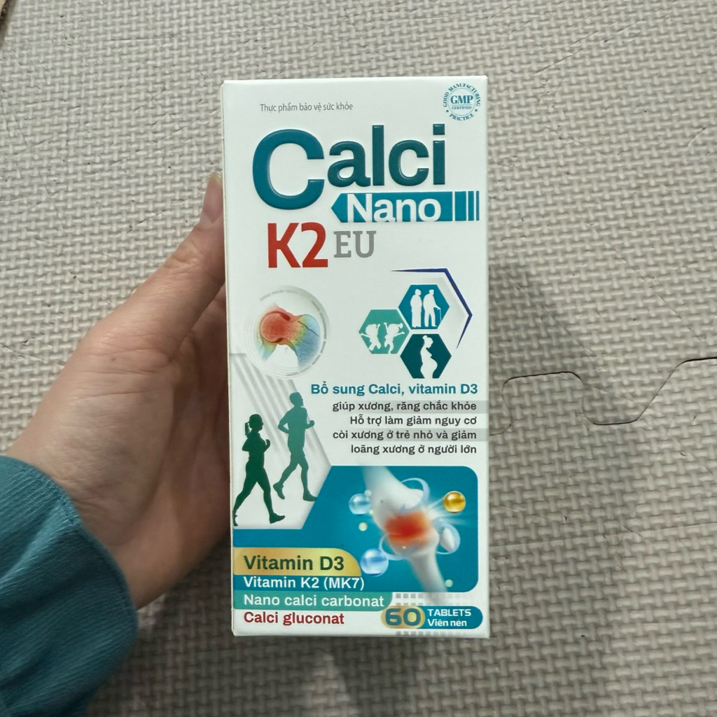 Viên uống Canxi nano Extra Cadimax nanocare Calcium D3 Hộp 60 viên - bổ sung canxi D3 K2 MK7 - Extra