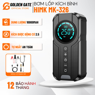 Máy Bơm Lốp Ô Tô Kiêm Kích Bình Xe Hơi HIMK MK326 Cao Cấp - Pin Dự Phòng 12000mAh, Đèn SOS, Sạc Điện Thoại