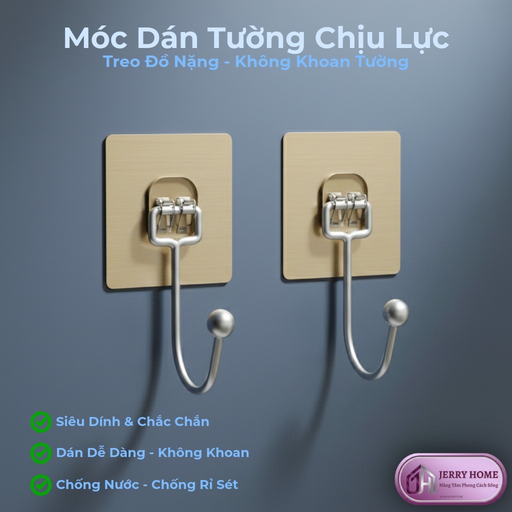 Móc Dán Inox Chống Rỉ – Treo Đồ Đa Năng, Tiện Lợi Jerry Home