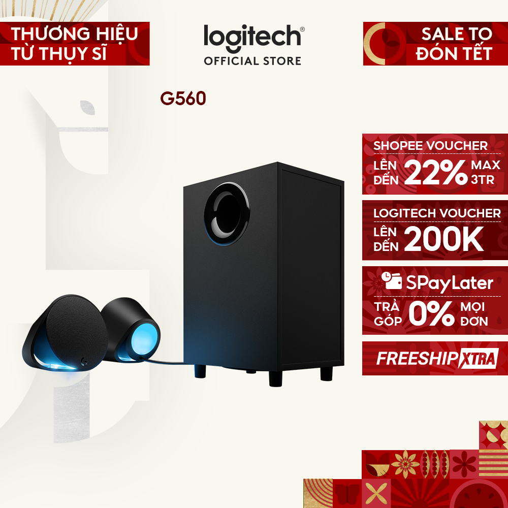 Loa gaming máy tính PC Logitech G G560 RGB LIGHTSYNC