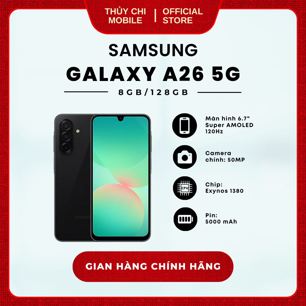 Điện thoại Samsung Galaxy A26 5G 8GB/128GB - Hàng Chính Hãng