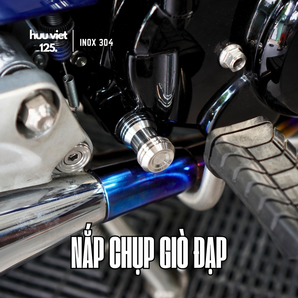 Chụp giò đạp, nắp chụp giò đạp, khâu giò đạp, chụp cốt giò đạp, Inox 304, Honda Wave, Dream, Future